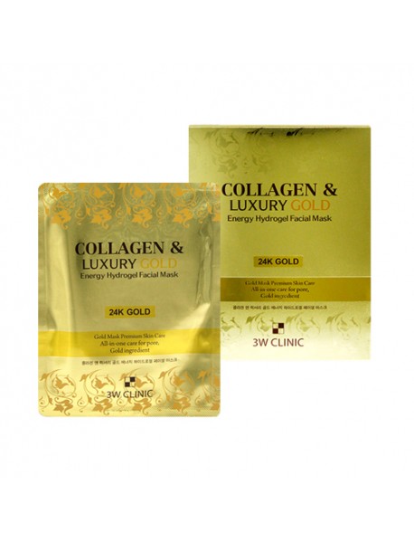 [3W CLINIC] Collagen & Luxury Gold Energy Hydrogel Facial Mask - 1Pack (5ea) [out of stock]