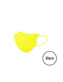 [A3] Teddy Bear Bird Beak Type Kids Color Mask - 20pcs #Yellow