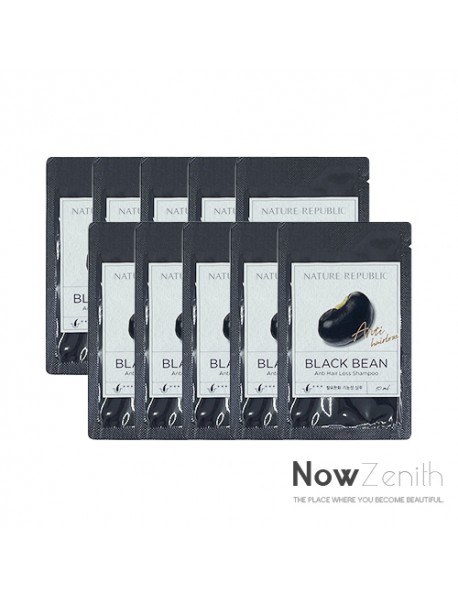 [NATURE REPUBLIC_SP] Black Bean Anti Hair Loss Shampoo Testers - 10pcs (10ml x 10pcs)