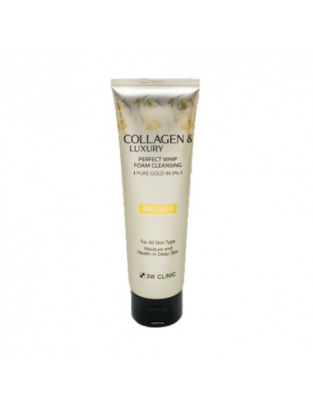 [3W CLINIC] Collagen & Luxury Gold Perfect Whip Foam Cleansing - 180g