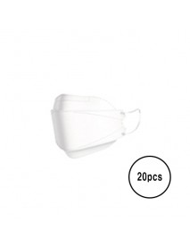 [A3] Teddy Bear 3D Kids Color Ear Band Mask - 20pcs #White