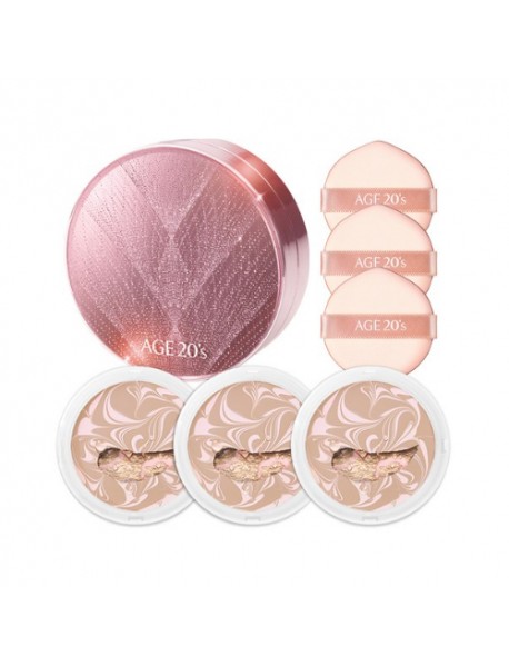 (AGE 20S) Essence Cover Pact Twinkle Edition - 1Pack (12.5g x 3ea) #13 Pink Light Beige