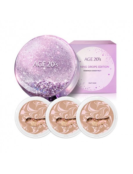 (AGE 20S) Essence Cover Pact Shining Drops Edition - 1Pack (12.5g x 3ea) #23 Pink Latte