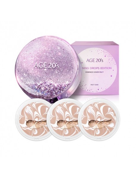 (AGE 20S) Essence Cover Pact Shining Drops Edition - 1Pack (12.5g x 3ea) #13 White Latte