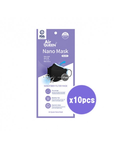 (AIR QUEEN) Nano Fiber Mask Black - 10pcs