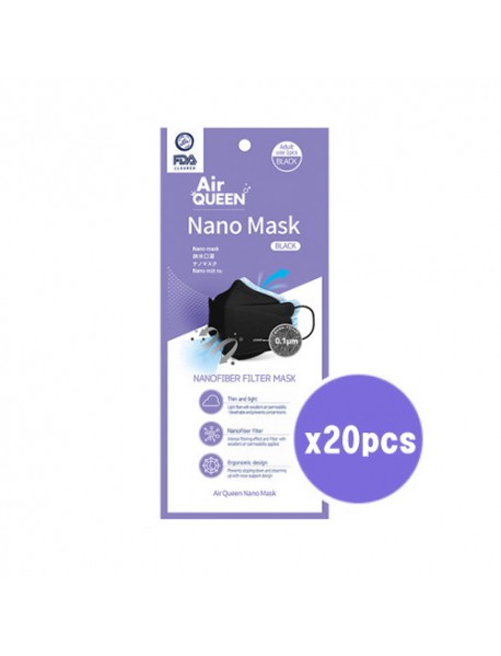 (AIR QUEEN) Nano Fiber Mask Black - 20pcs