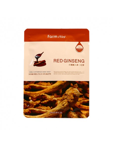 [FARM STAY] Visible Difference Mask Sheet -1Pack (10pcs) #Red Ginseng