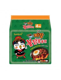 (SAMYANG) Jjajang Buldak Fire Fried Chicken Spicy Noodle - 1Pack (4ea) [★BUNDLE★]