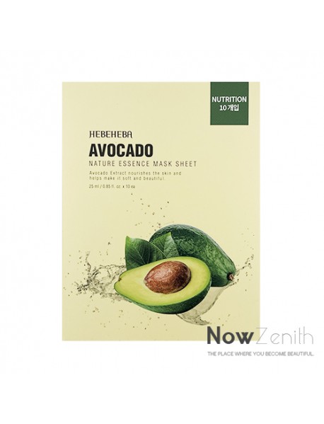 [HEBEHEBA] Nature Essence Mask Sheet - 1Pack (25ml x 10ea) #Avocado