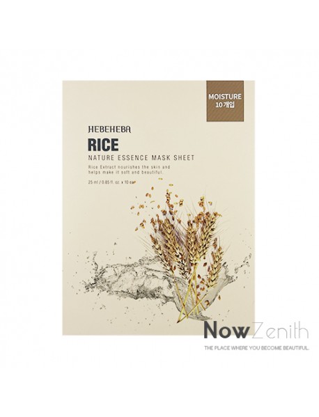 [HEBEHEBA] Nature Essence Mask Sheet - 1Pack (25ml x 10ea) #Rice