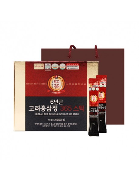 (JUNGWONSAM) 6 Year Old Korea Red Ginseng 365 Stick - 1Pack (10g x 30pcs)
