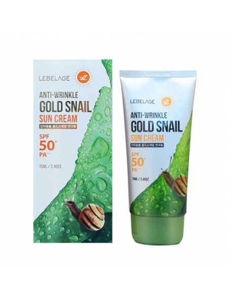 [LEBELAGE_$1] Anti-Wrinkle Gold Snail Sun Cream - 70ml (SPF50+ PA+++) (EXP : 2024. Apr. 26)