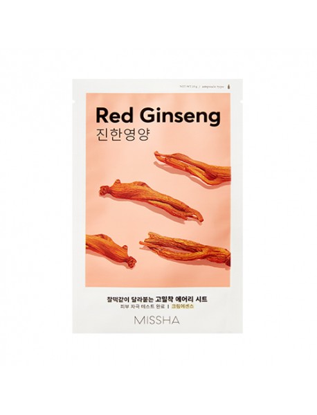[MISSHA] Airy Fit Sheet Mask - 10pcs #Red Ginseng