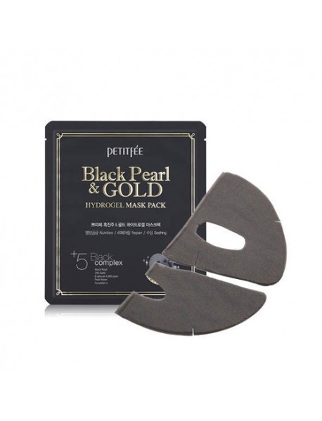 [PETITFEE] Black Pearl & Gold Hydrogel Mask - 1Pack(5pcs)