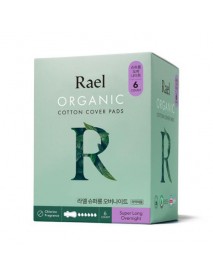 (RAEL) Organic Cotton Cover Pads Super Long Overnight - 1Pack (6P)